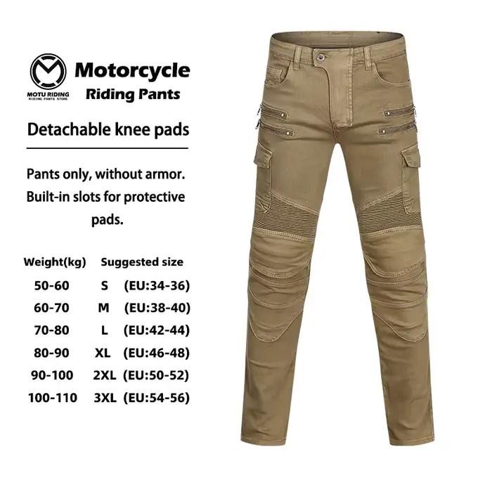 Pantalon de moto en jean slim zippé pour homme et femme, décontracté, anti-chute, pour le touring et