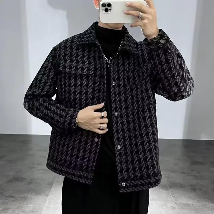  Veste pied-de-poule pour hommes Premium 2025 automne hiver coton rembourré manteau chaud vêtements