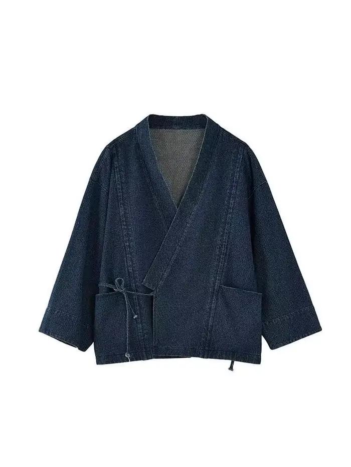 Manteau en jean Vintage de Style japonais pour hommes et femmes, unisexe, surdimensionné, quotidien,