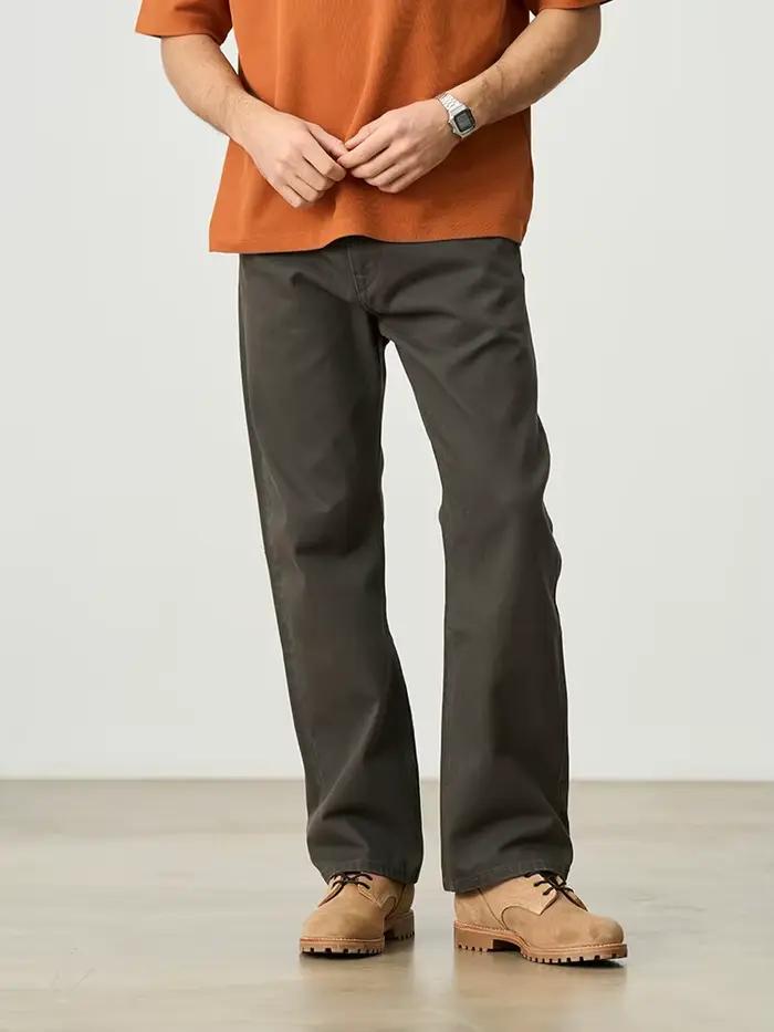 SIMWOOD Nouvelle Collection Printemps 2026 – Jean Vintage Délavé Coupe Ample et Décontractée 11.3oz pour Homme Grande Taille