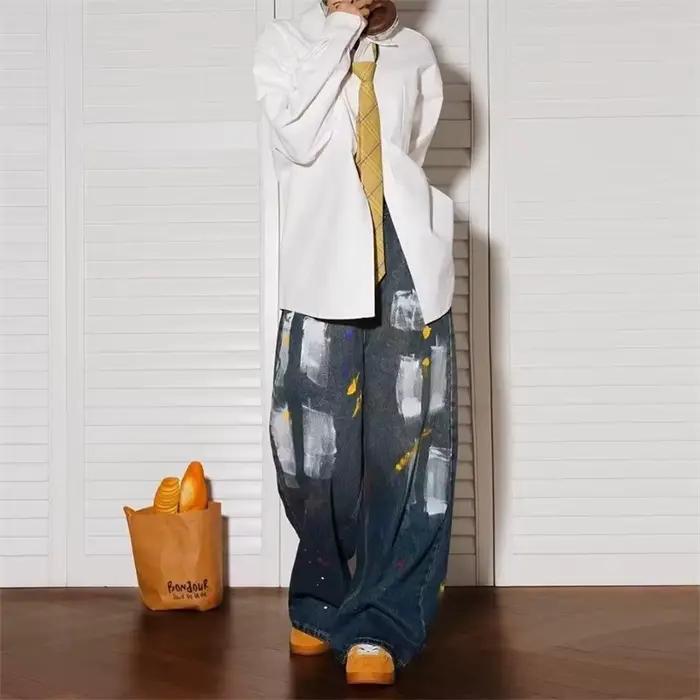 Nouveau Jean Baggy Imprimé Graffiti Hip Hop 2026 pour Hommes