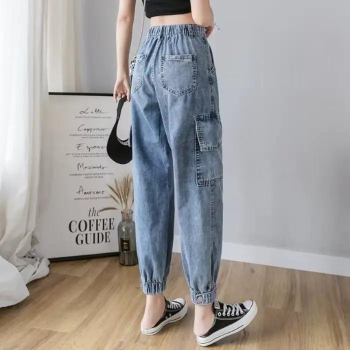 Jeans sarouel taille haute pour femmes