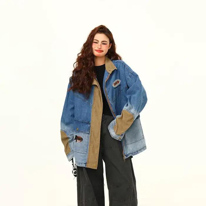Nicemix – veste en jean délavé américain pour hommes et femmes