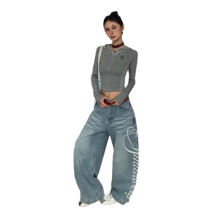 Jean baggy bleu Y2K pour femme
