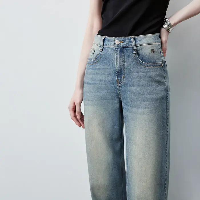 TOYOUTH Jean en denim de coton et lyocell pour femme