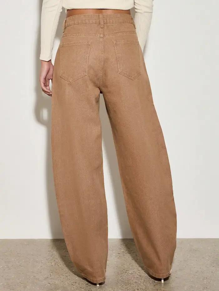Jean taille haute à jambes larges pour femmes