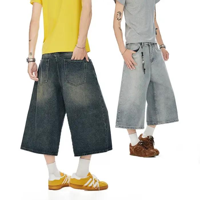 Pantalon Capri en Denim Américain Délavé Vintage 2026