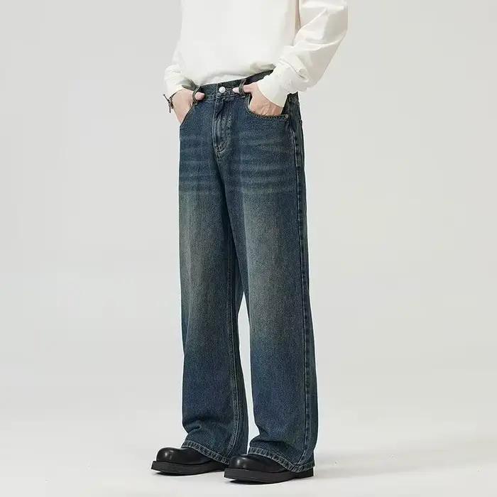 Jean noir à jambes larges pour hommes