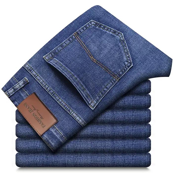 Wthinlee 8 modèles printemps automne affaires jean hommes décontracté droit Stretch mode classique travail Denim pantalon marque vêtements