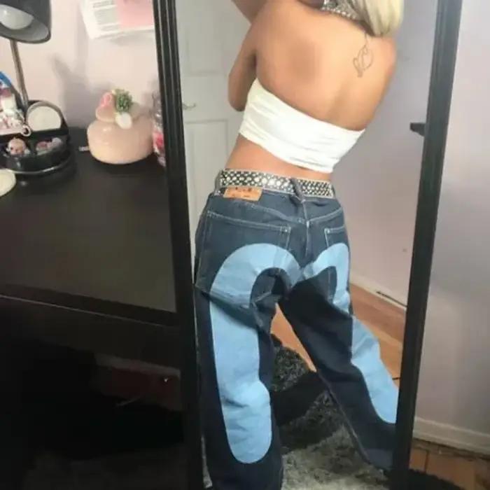 Jean ample homme années 90 rétro impression personnalisée haute rue confort durable style hip hop denim four seasons use