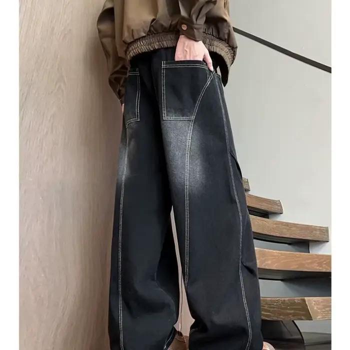 Nouveau jean japonais rétro délavé vintage pour hommes et femmes
