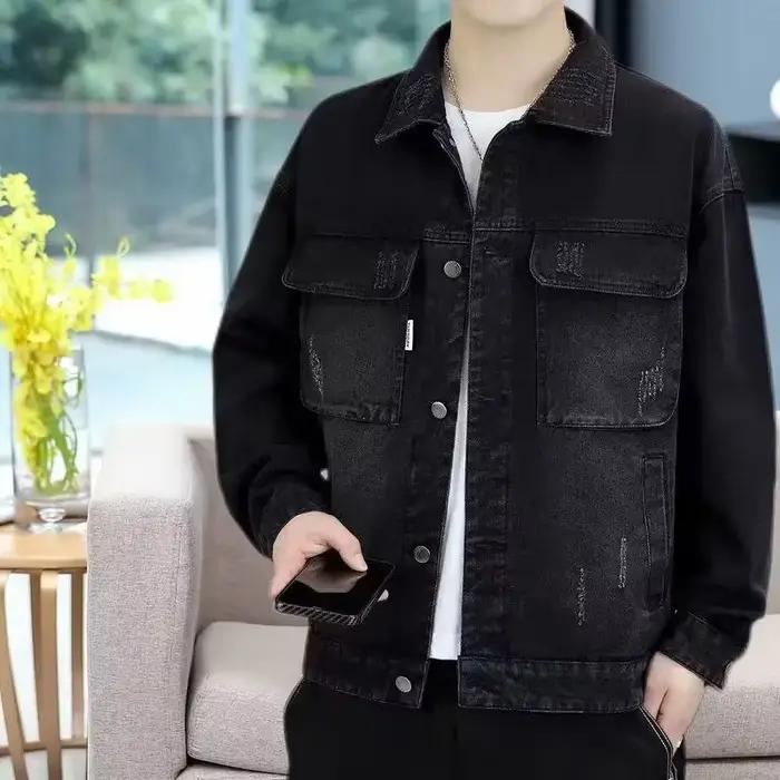 Veste en jean ample pour homme style coréen rétro