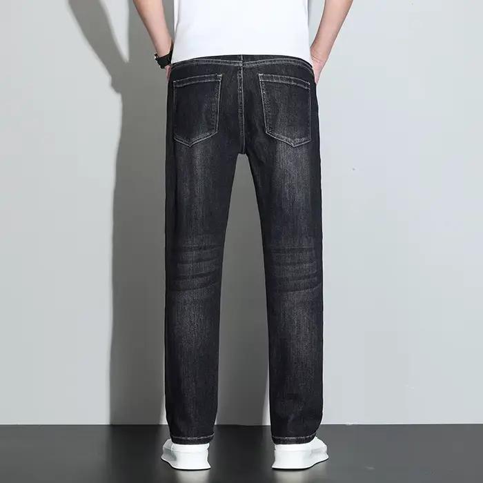 190 cm 200 cm hommes de haut Jean droit coupe régulière Denim pantalon mâle Teeneeger Stretch Extra longue longueur 110 115 Cm 120 cm allongé