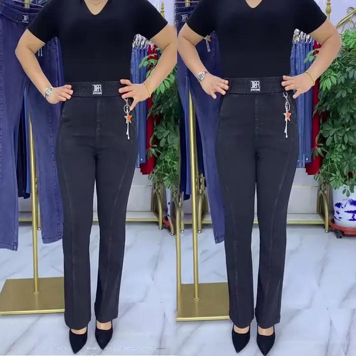 Jean femme d'âge moyen printemps automne taille extensible Denim pantalon grande