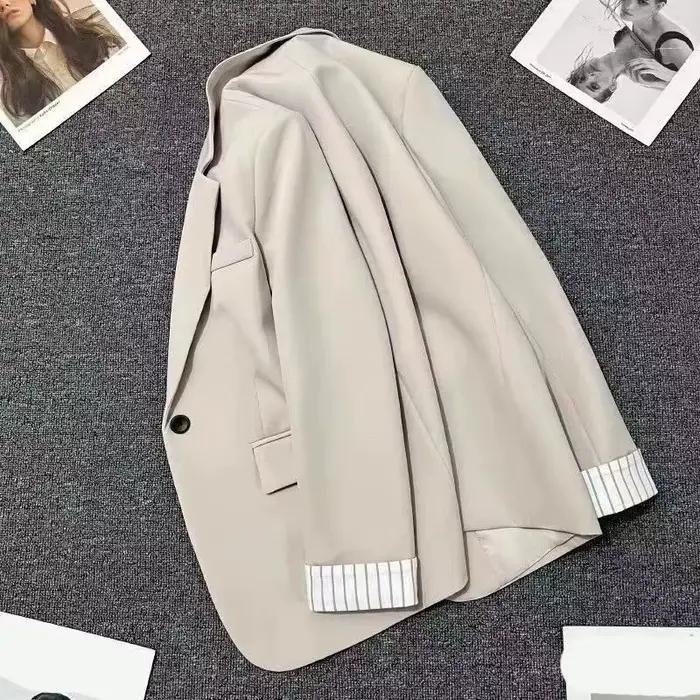 Veste Beige à col cranté pour femme