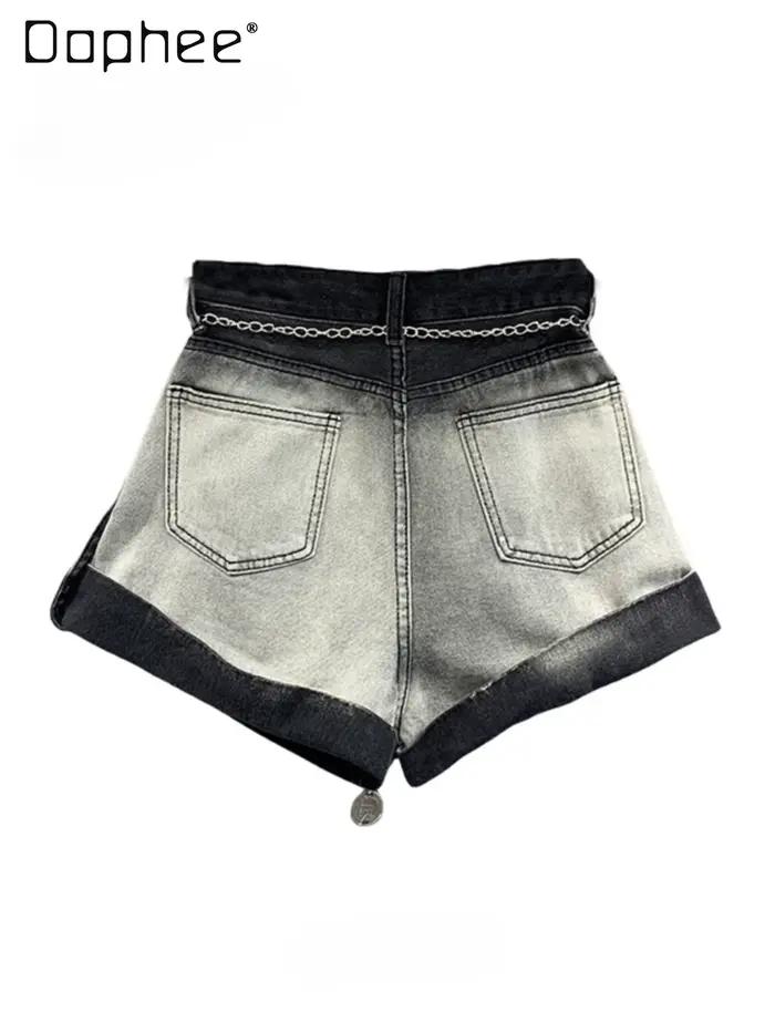Shorts skinny noirs et gris dophee pour femmes junior style bureau élégant occasion été