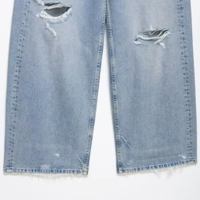 Nouvelle Collection 2026 – Jean Femme Double Ceinture Effet Vieilli Y2K Grunge Délavé Coupe Large Streetwear Printemps