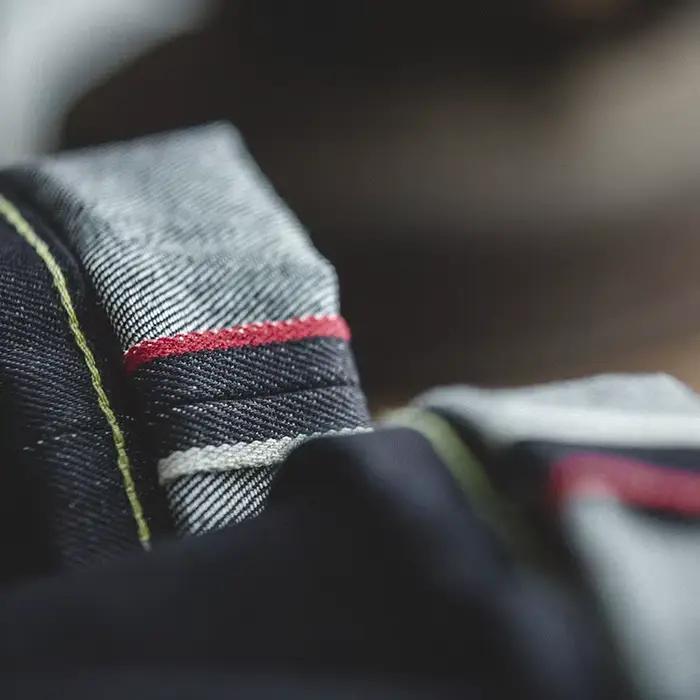 Maden Vintage 14.5oz lisière jean en Denim brut avec fermeture éclair YKK mouche broderie