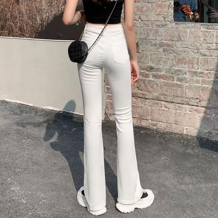 Jean évasé pour femme, pantalon en Denim