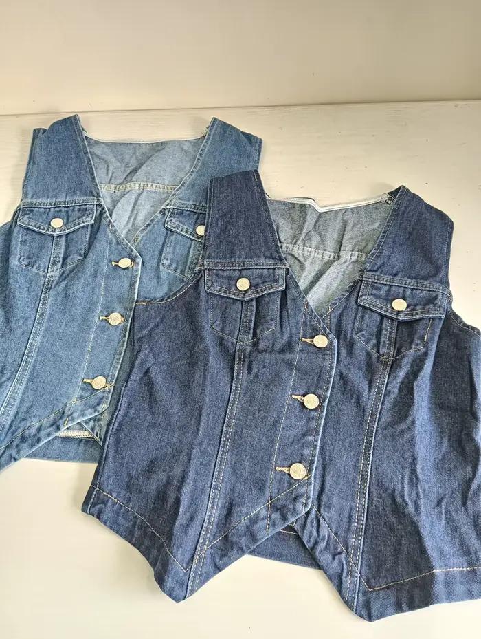 Gilet en jean féminin pour femmes de tous âges, style streetwear, printemps été, col en V, bleu ciel ou bleu, tailles S M L XL, sans farce, simple boutonnage, durable et facile à entretenir