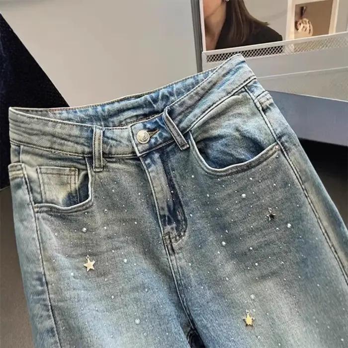 Jean bleu en Denim pour femmes
