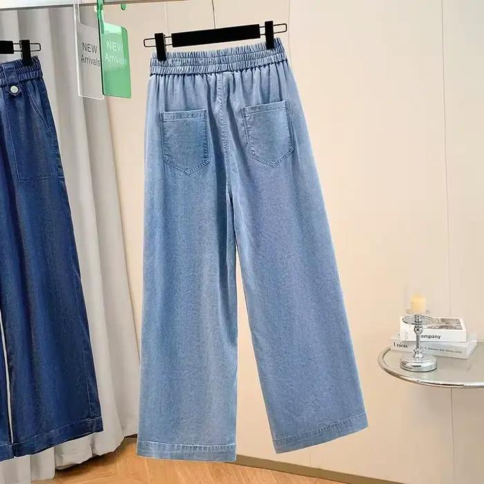 Jean droit léger en Lyocell pour femme grande taille