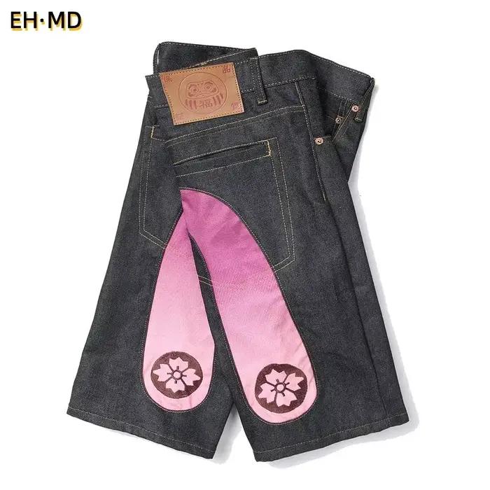 Shorts en jean brodés pour hommes