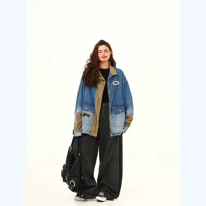 Nicemix – veste en jean délavé américain pour hommes et femmes