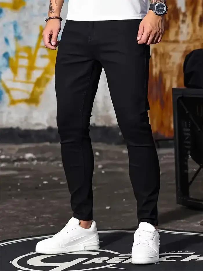 2025 hommes Slim Fit classique jean décontracté Style de rue confortable Denim pantalon