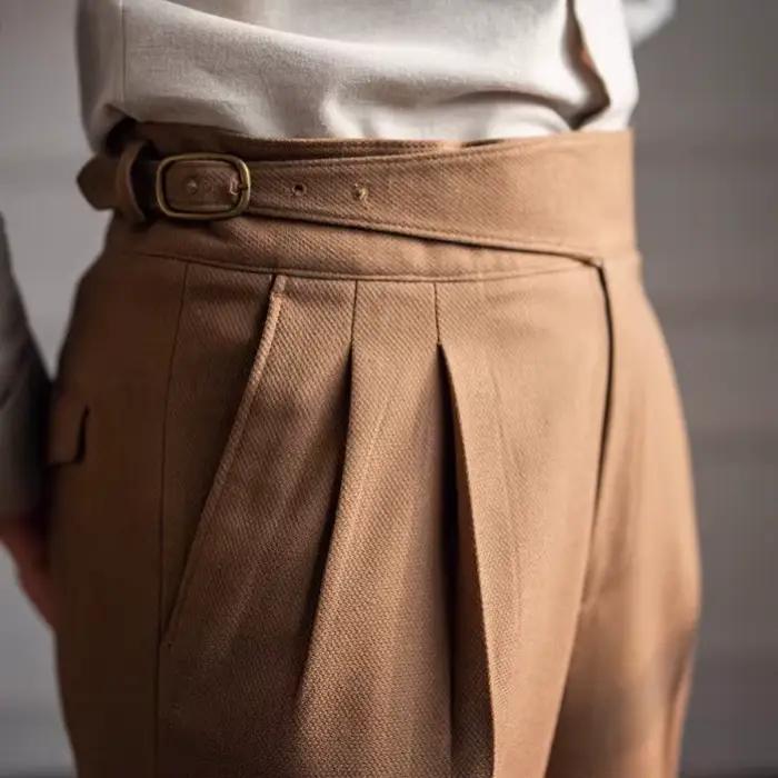 Nouveau pantalon droit taille haute pour homme