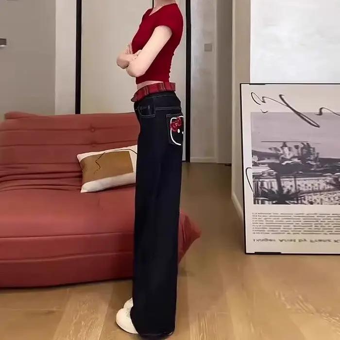 Jean Long brodé pour filles