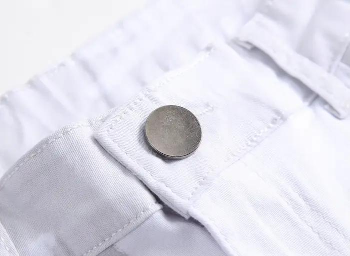 Jean blanc imprimé drapeau américain pour hommes