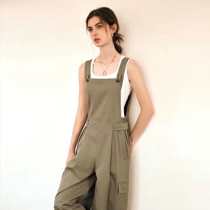 Ensemble OLrain Khaki Décontracté Femme Salopette Bureau Chic Été 2026 Occasions Spéciales