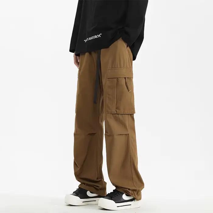 Pantalons de travail pour hommes 2025 printemps automne nouvelle marque à la mode lâche coton jambe droite pantalon mâle américain décontracté sport droit