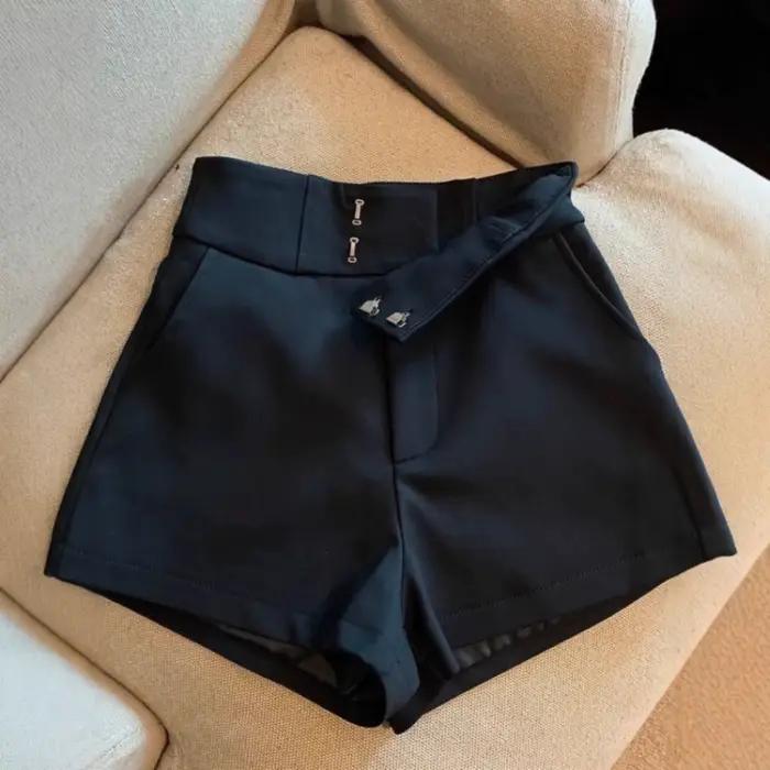 Pantalon large blanc taille haute pour femme, style décontracté, coupe droite, automne-hiver, style urbain, en polyester