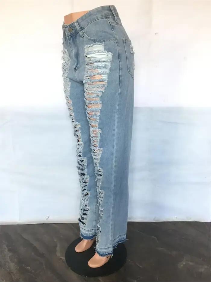 Jean déchiré à la mode pour femmes