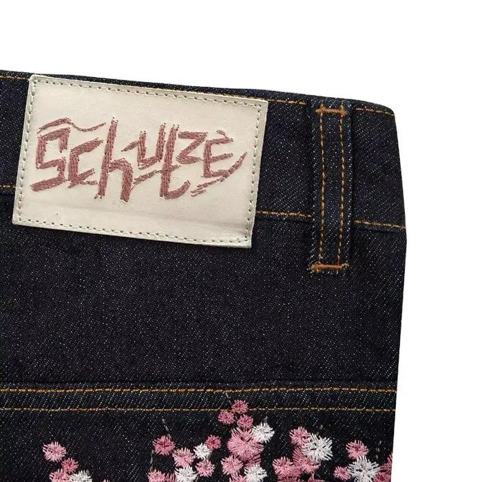 Jean Y2K Harajuku Gothique Vintage Fleurs de Prunier Motif Brodé Pantalon à Jambes larges Hommes Femmes Denim Style Américain Street Wear Polyester Doux Four Seasons Casual Occasionnels
