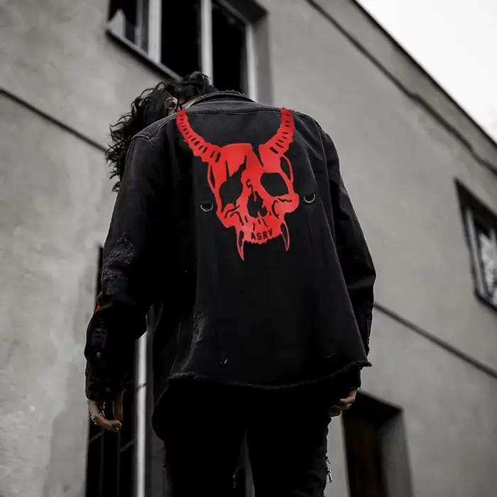 Veste en jean gothique Harajuku pour hommes