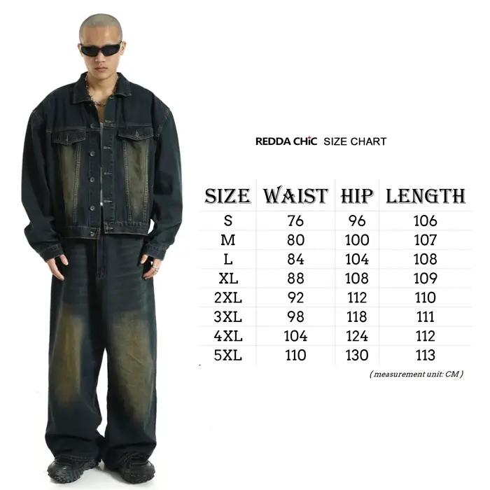 Jeans baggy REDDA CHiC en toile adoucissante, coupe ample, style rétro, pour homme, décontracté, quatre saisons