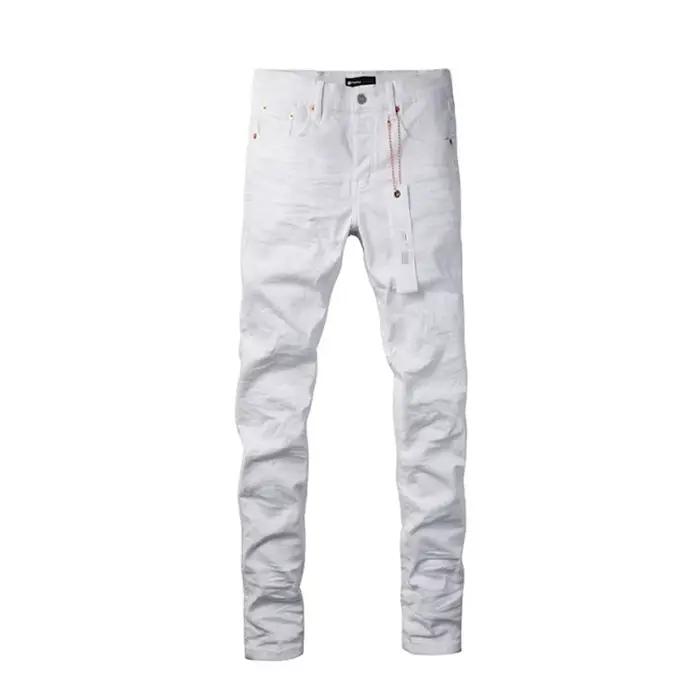 Nouveaux jeans skinny blancs pour hommes