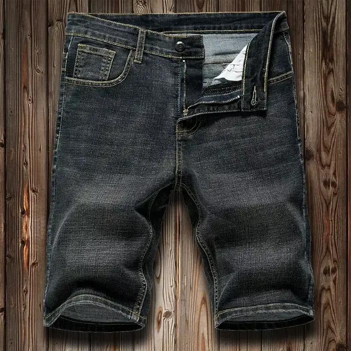 Shorts en jean pour homme été 2026 - Coupe slim droite, extensible, décontractée et élégante pour différentes occasions sociales et décontractées