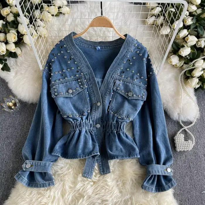 Veste en jean inspirée du design pour femme
