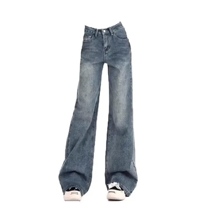 Dames jean pantalon évasé loisirs minceur Vintage inspiré automne taille haute cloche femmes