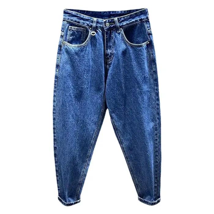 Mode Streetwear hommes jean rétro bleu décontracté Denim Cargo pantalon Hombre Multi poches Hip Hop