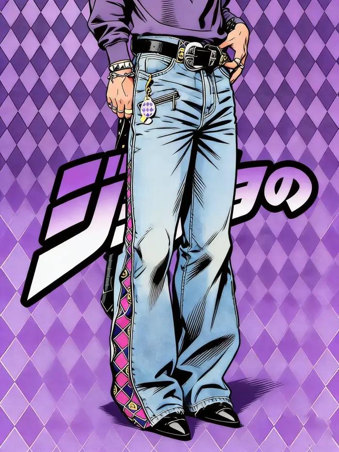 Jean baggy JoJo Anime pour hommes et femmes