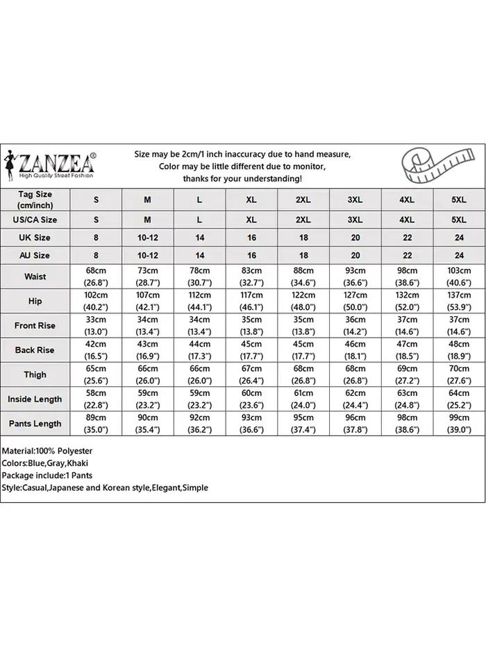 ZANZEA femmes pantalons longs droits décontracté ample jambe large Pantalon 2024 été taille haute