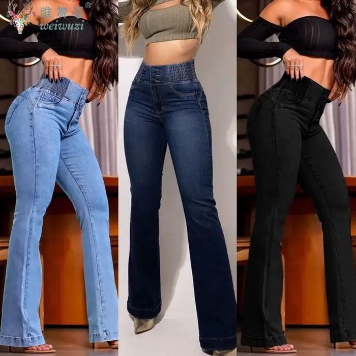 Taille haute ample Blue Horn jeans femmes
