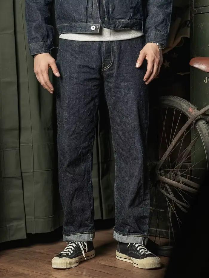 Robuste Bronson S801XX Slub Raw Selvage Denim Jeans 1943 Vintage Taille Salopette Rigide