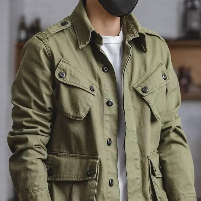 Veste de travail délavée rétro américaine pour hommes