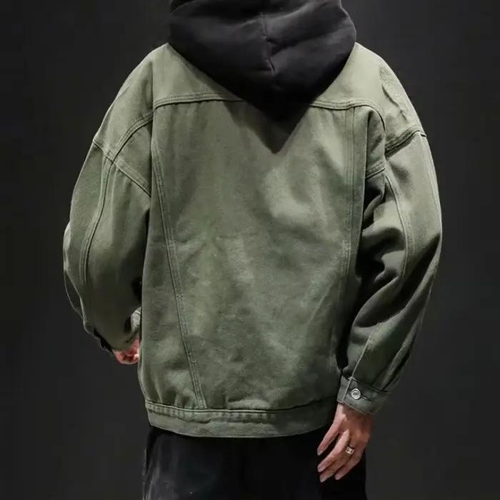 Veste en jean délavée surdimensionnée pour homme